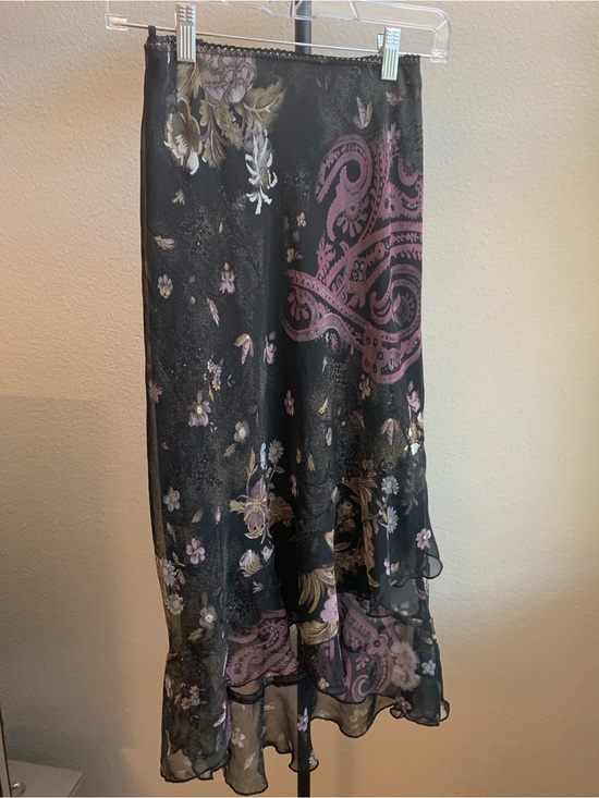 connected apparel Dresses & Skirts - Connected Apparel Black Floral & Paisley Skirt Whimsigoth Y2K vintage Size M